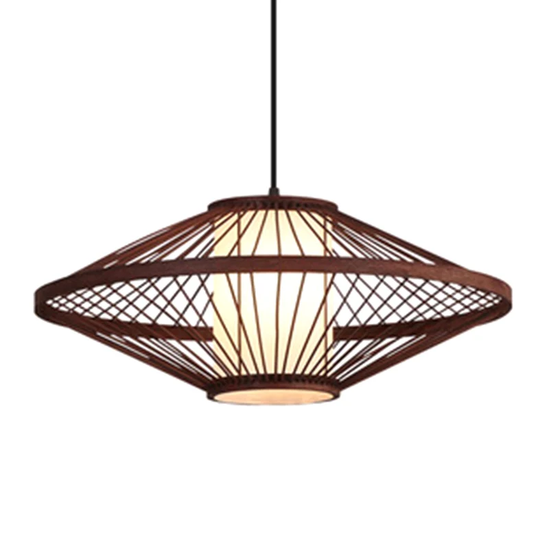 Vliegende Schotel Hanglamp Chinees Bamboe 1 Licht Restaurant Ophanghanger Clearhalo