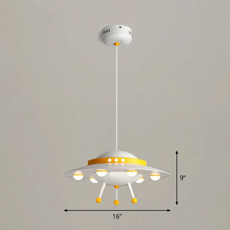 Vliegende schotel kinderkamer kroonluchter hanglamp acryl cartoon LED-plafondlamp Clearhalo
