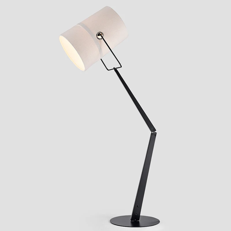 Vloerlamp met witte ton, creatieve industriële stof, verstelbare staande lamp voor een slaapkamer Clearhalo