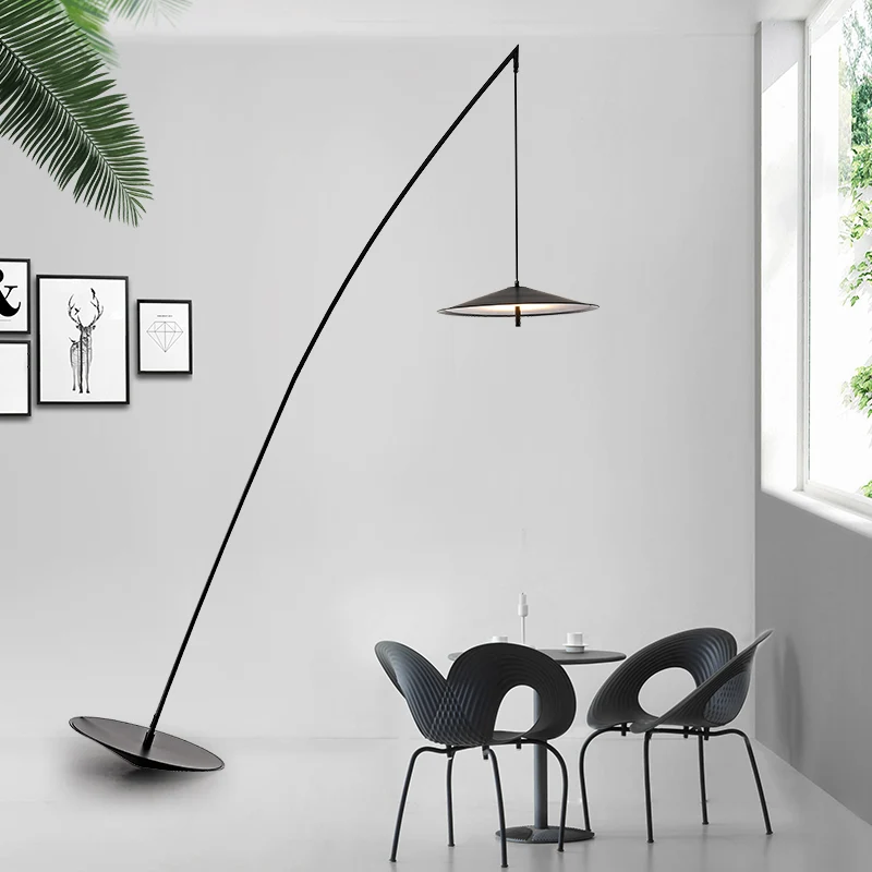 Vloerlamp Simplicity Metaal LED staande vloerlamp met bungelende kap Clearhalo