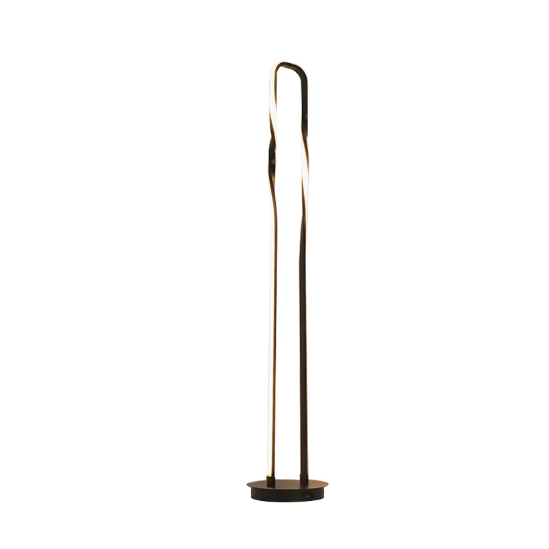Vloerleesverlichting met zwart rechthoekig frame, eigentijdse LED-metalen staande lamp warm/wit/natuurlijk licht Clearhalo