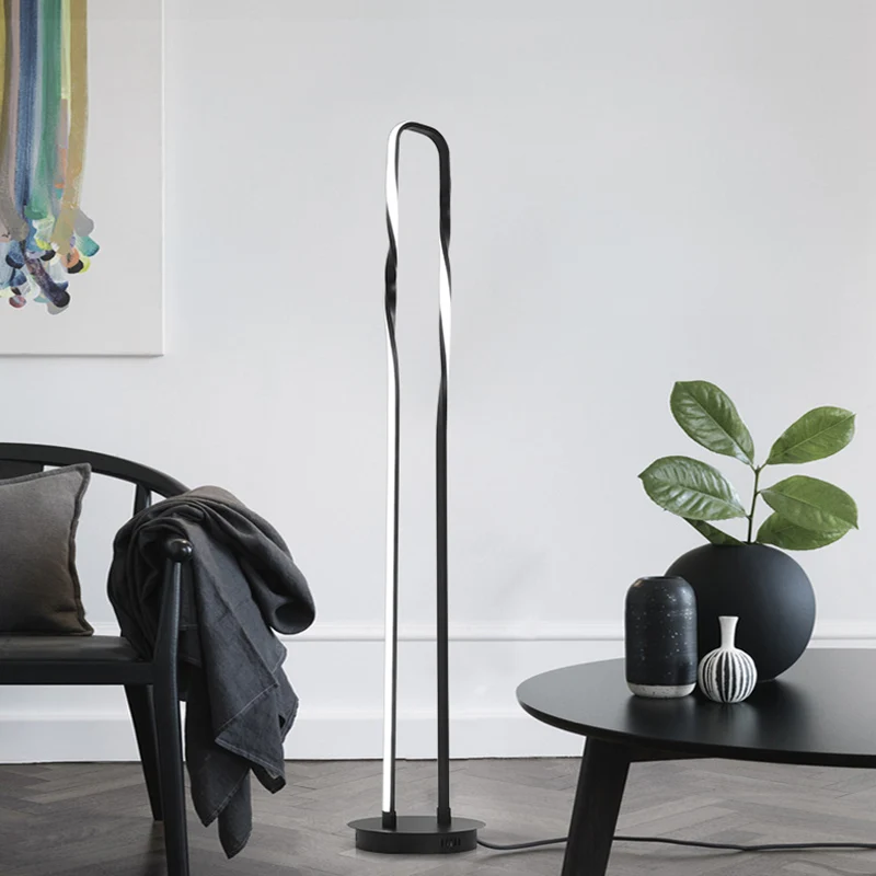 Vloerleesverlichting met zwart rechthoekig frame, eigentijdse LED-metalen staande lamp warm/wit/natuurlijk licht Clearhalo