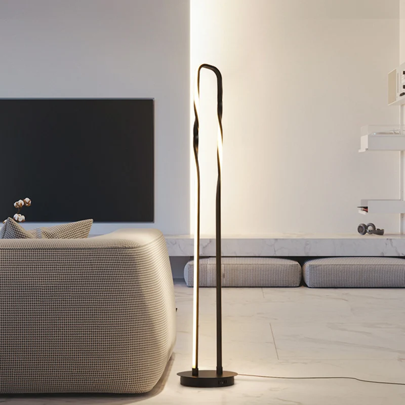 Vloerleesverlichting met zwart rechthoekig frame, eigentijdse LED-metalen staande lamp warm/wit/natuurlijk licht Clearhalo