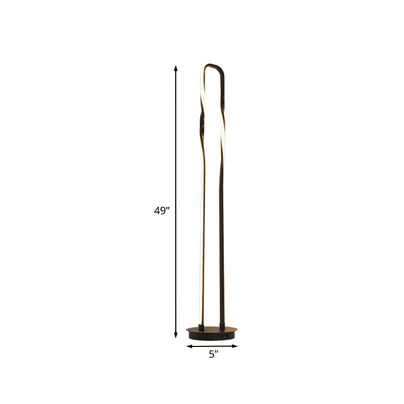 Vloerleesverlichting met zwart rechthoekig frame, eigentijdse LED-metalen staande lamp warm/wit/natuurlijk licht Clearhalo