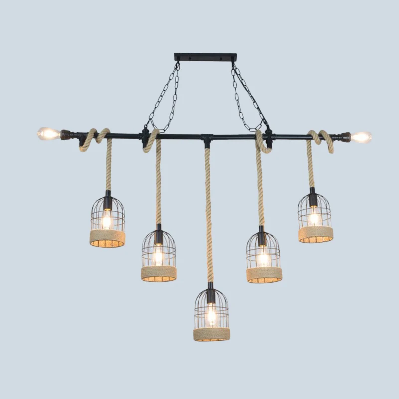 Vogelkooi Eetkamer Eilandplafondlamp Rustiek ijzeren hangende verlichtingsarmatuur Clearhalo