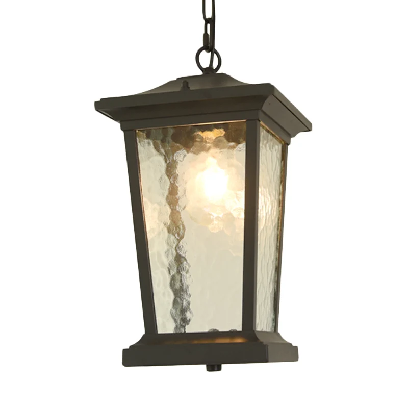 Vogelkooi-plafondlamp met één kop, plattelandszwart waterglas, neerwaartse verlichtingshanger Clearhalo