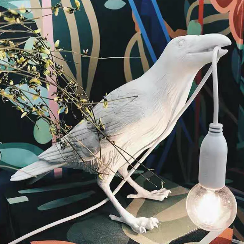 Vogelvormige tafellamp Artistiek Creatief Hars Nachtkastje met één lamp voor slaapkamer Clearhalo