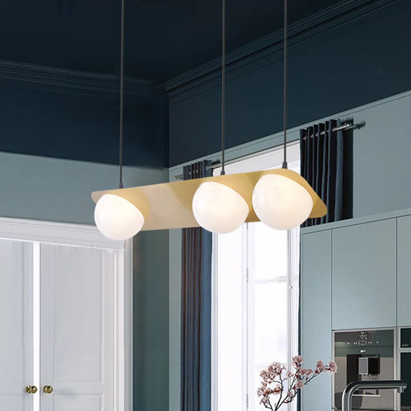 V/Z/Horizontale Kroonluchter Hanger Postmodern Mat Wit Bal Glas 2/3/4 Hoofden Goud Hangend Plafondlamp Clearhalo