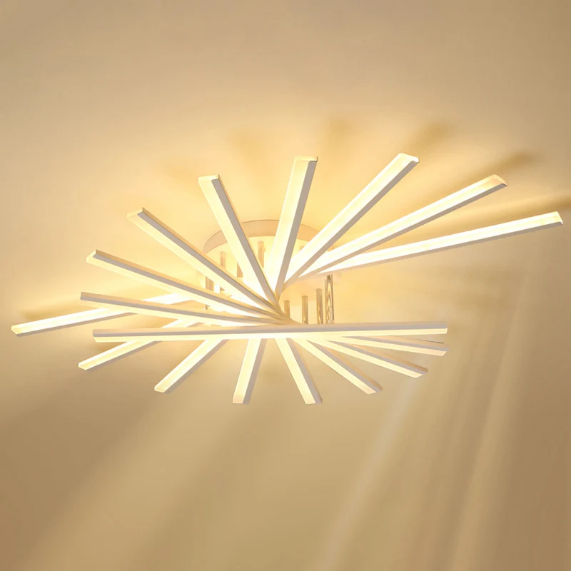 Waaiervormige woonkamer LED semi-flush acryl moderne verzonken plafondverlichtingsarmatuur Clearhalo