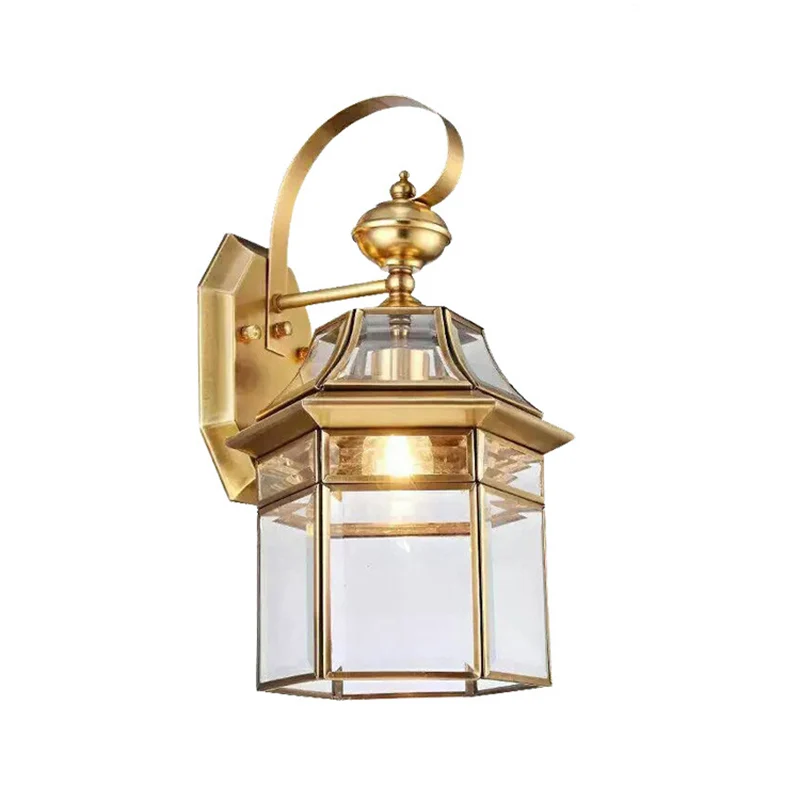 Wandkandelaar met 1 lamp Traditionele metalen wandlamp met open bodem messing voor woonkamer Clearhalo