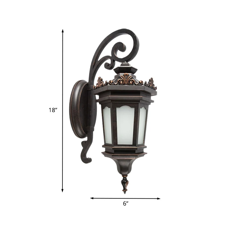 Wandkandelaar van wit glas met zwarte afwerking Geometrische landelijke wandlamp met 1 lamp voor de tuin Clearhalo