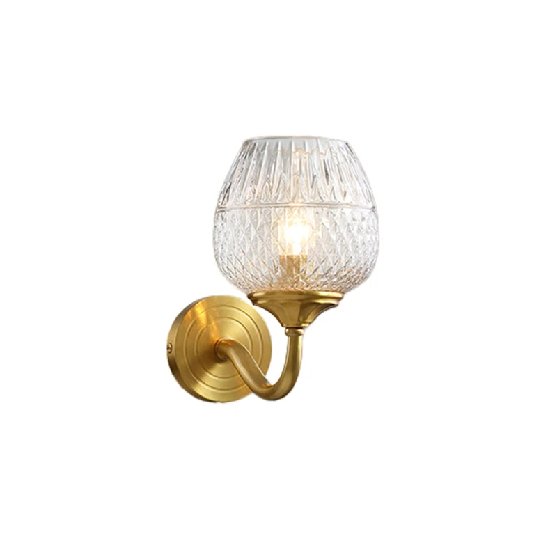 Wandlamp met glazen beker, traditionele eetkamerlamp met één lamp Clearhalo