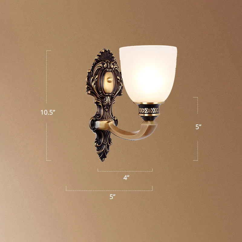 Wandlamp met glazen beker, traditionele eetkamerlamp met één lamp Clearhalo