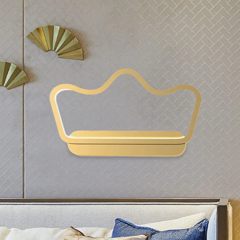 Wandlamp met ijzeren beer/kroonframe Sconce LED-wandlamp Scandinavische stijl zwart/goud voor kinderbed Clearhalo