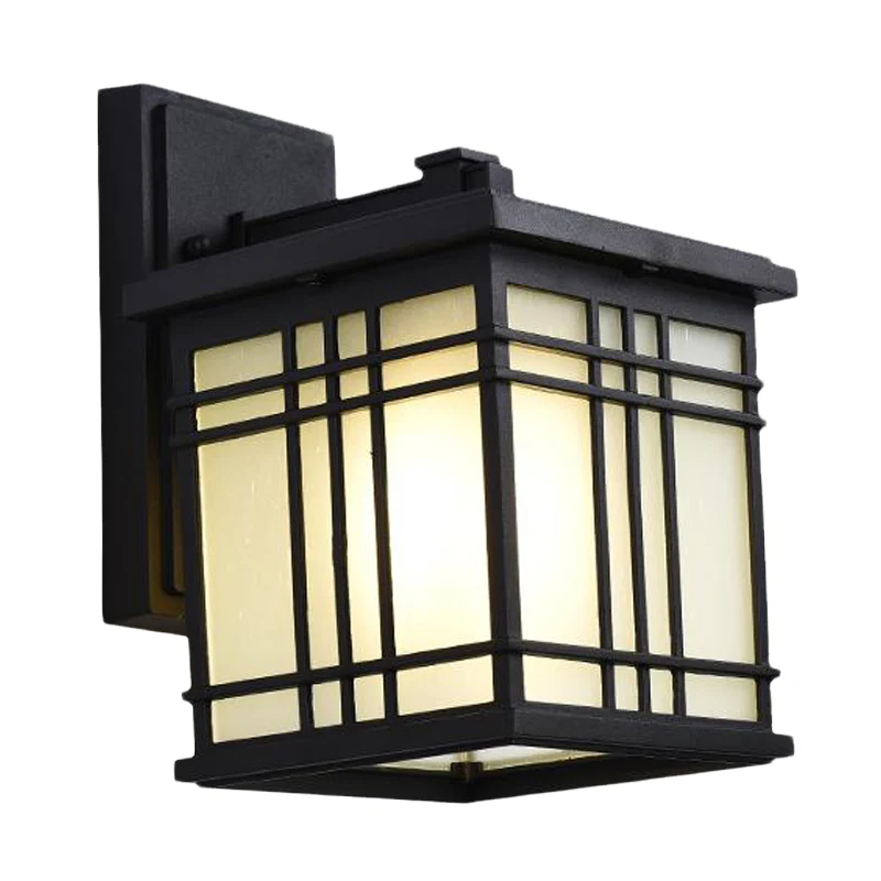 Wandlamp met open bodem, rustiek zwart aluminium, wandmontagelamp met opaalglazen kap, 1 lamp Clearhalo