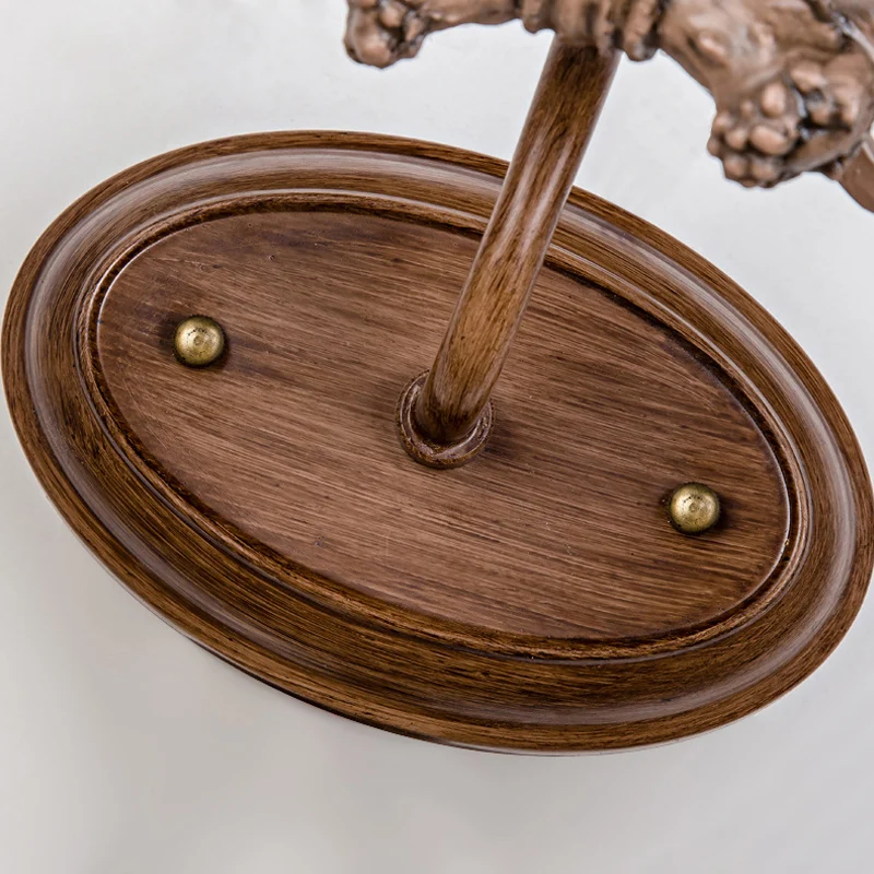 Wandverlichting van donker hout, kegel, rustieke hars en glas, 2-lichts gang-sconce-lamp met gewei-deco Clearhalo