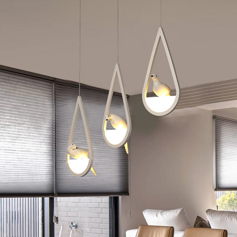 Waterdrop Frame Hanglamp Acryl 1/2/3 Lichten Zwart/Wit Plafondhanger voor Eetkamer Warm/Wit Licht Clearhalo