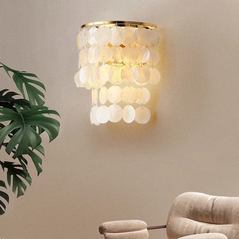 Waterval wandgemonteerde lamp minimalisme shell witte LED schans lichtarmatuur voor woonkamer Clearhalo