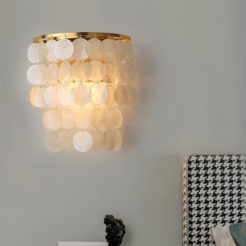 Waterval wandgemonteerde lamp minimalisme shell witte LED schans lichtarmatuur voor woonkamer Clearhalo