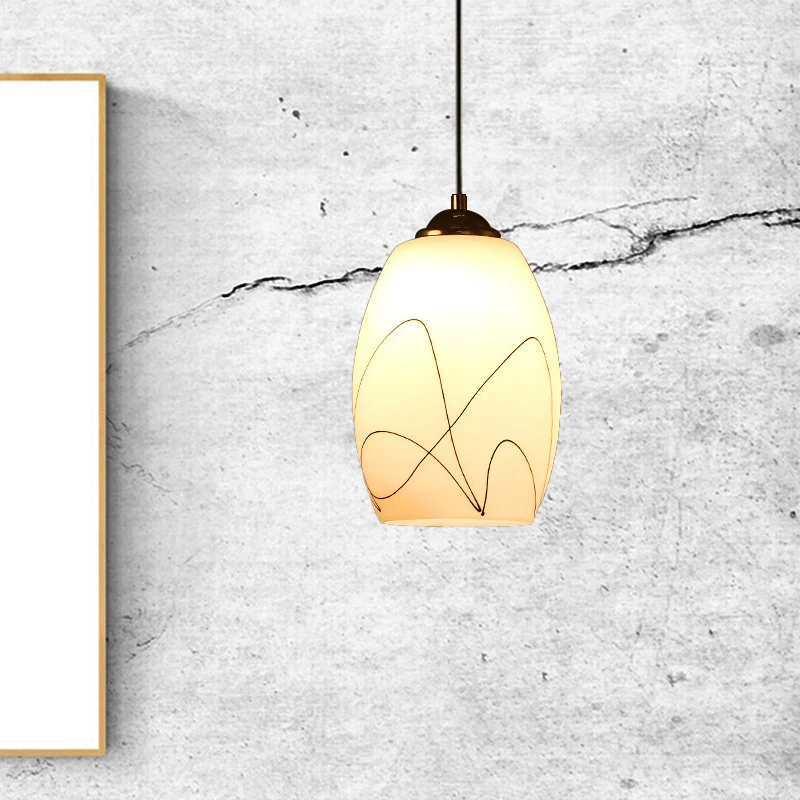 Wave Tulp Wit Glazen Hanglamp Modern 1 Kops Zwart Hangend Plafondlamp voor Eetkamer Clearhalo