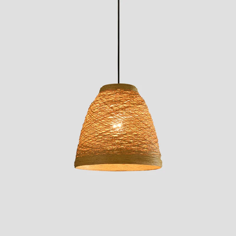 Weaving Bell hanglamp Aziatische stijl rotan 1 lamp Snackbar hanglamp Clearhalo