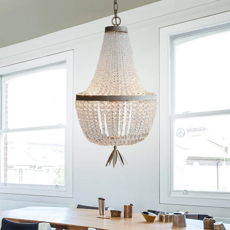 White Gourd Empire kroonluchter Nordic Crystal 3 lampen hangende plafondlamp voor woonkamer Clearhalo