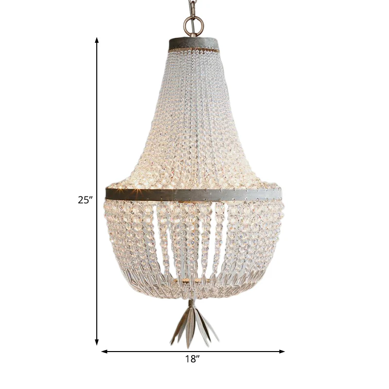 White Gourd Empire kroonluchter Nordic Crystal 3 lampen hangende plafondlamp voor woonkamer Clearhalo