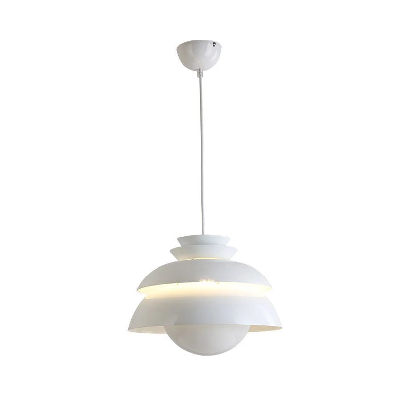 Wide Flare Hangende Verlichting Modern Metaal 1 Lamp Wit Plafond Hanglamp voor Eetkamer Clearhalo