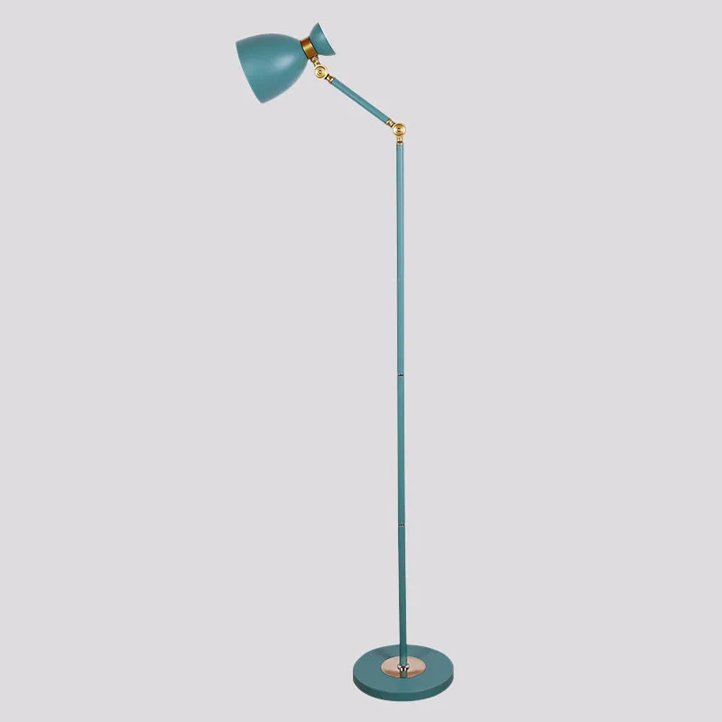 Wide Flare vloerlamp Macaron metallic 1-lichts woonkamer staande lamp zwart/roze/wit met draaibare arm Clearhalo
