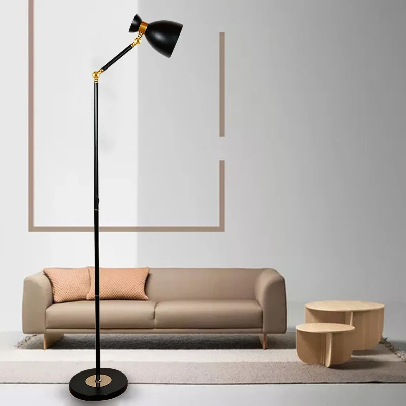 Wide Flare vloerlamp Macaron metallic 1-lichts woonkamer staande lamp zwart/roze/wit met draaibare arm Clearhalo