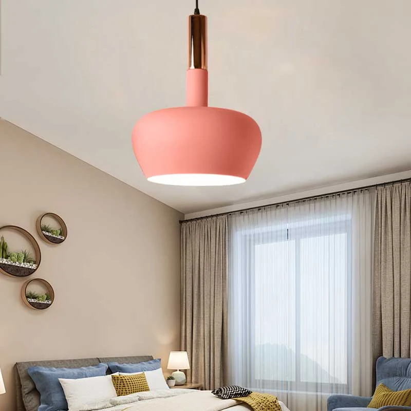 Wijnglas Metaal Hangende Hanglamp Modernisme 1 Lichtblauw/Roze/Geel Hangende Hanglamp Clearhalo