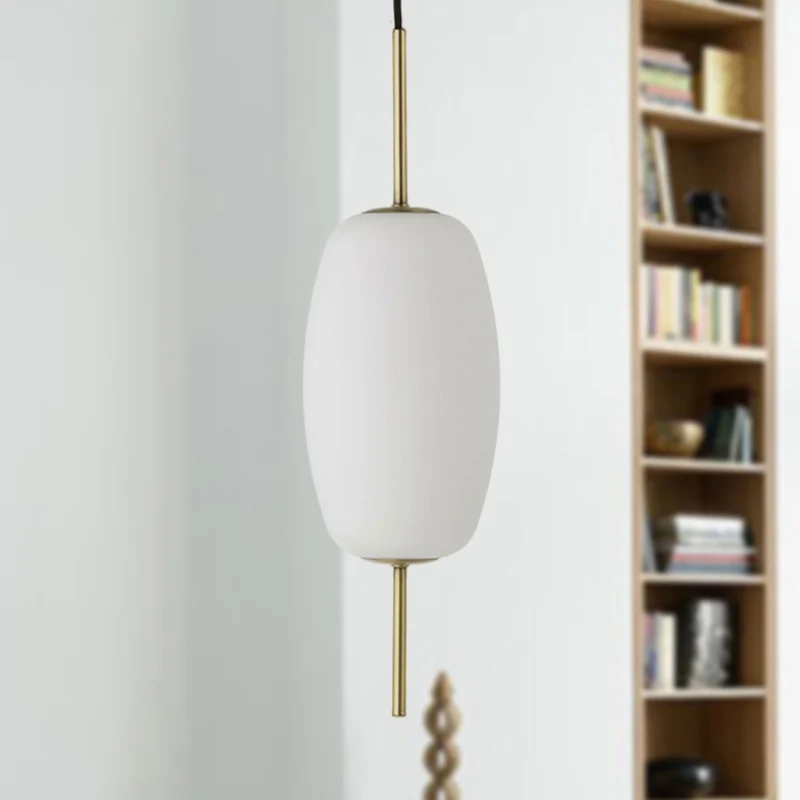 Wit glas ovaal hangend plafond armatuur modern 6 "/8"/8,5 "breed 1 licht hanglamp voor eetkamer Clearhalo