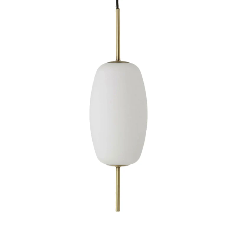 Wit glas ovaal hangend plafond armatuur modern 6 "/8"/8,5 "breed 1 licht hanglamp voor eetkamer Clearhalo