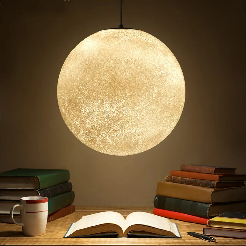 Wit glas Super Moon slingerlicht Romantisch modern 1-lichts plafondhanglamp, 10"/12"/16" breed Clearhalo