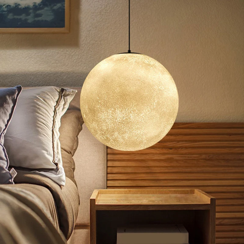 Wit glas Super Moon slingerlicht Romantisch modern 1-lichts plafondhanglamp, 10"/12"/16" breed Clearhalo