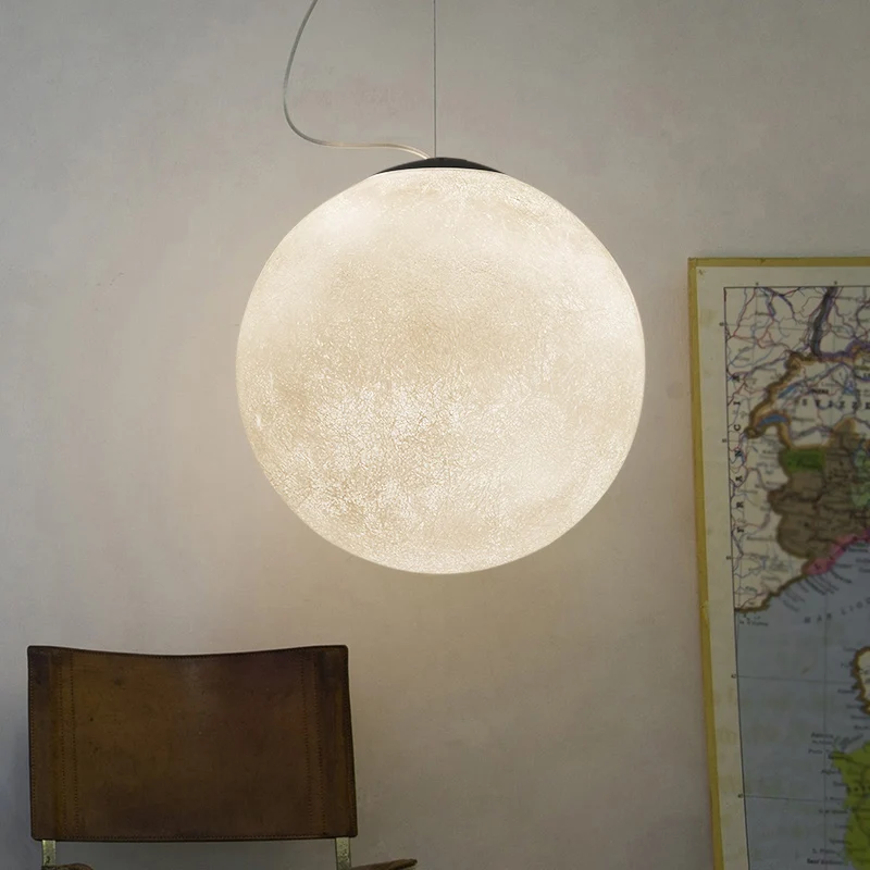 Wit glas Super Moon slingerlicht Romantisch modern 1-lichts plafondhanglamp, 10"/12"/16" breed Clearhalo