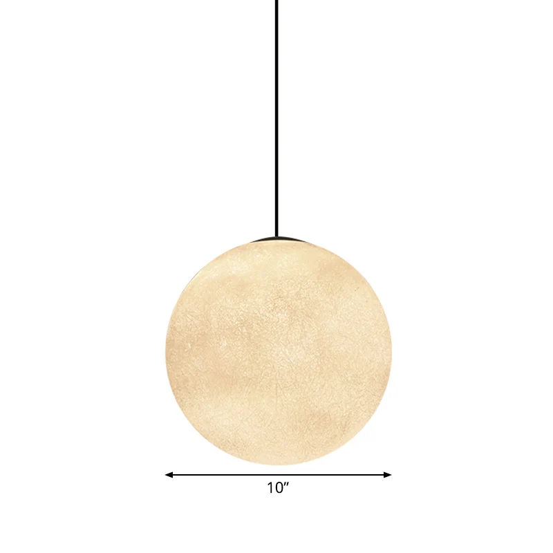 Wit glas Super Moon slingerlicht Romantisch modern 1-lichts plafondhanglamp, 10"/12"/16" breed Clearhalo