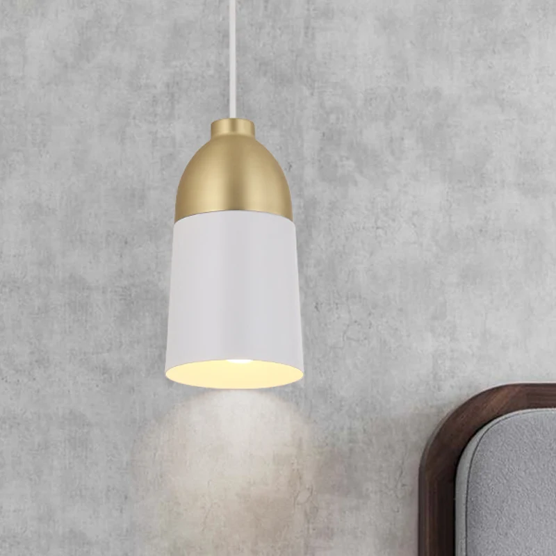 Wit en goud halve capsule hanglamp postmodern 1 kop metalen plafondophanglamp Clearhalo