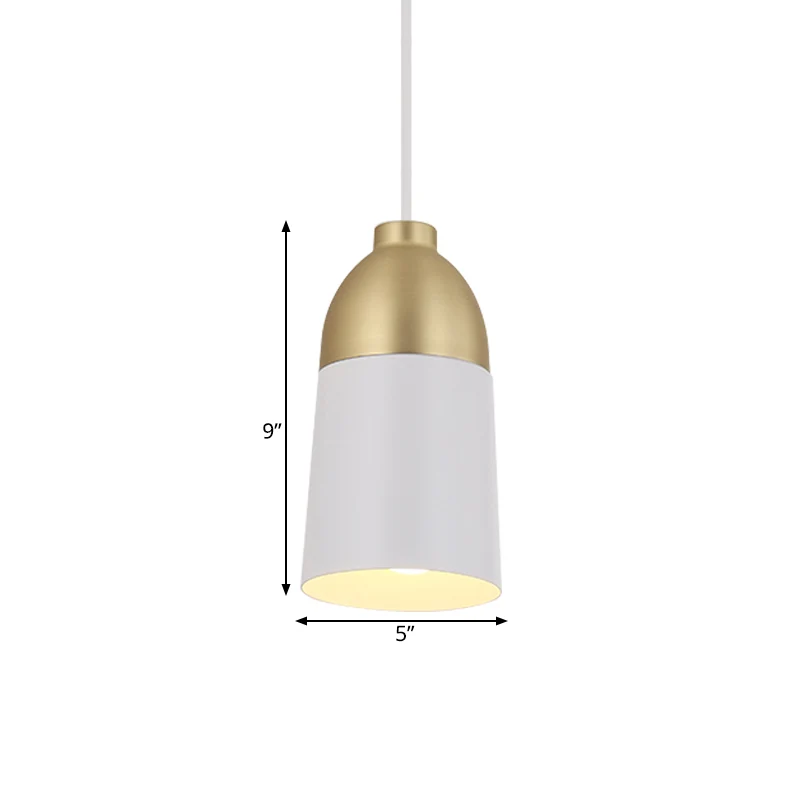 Wit en goud halve capsule hanglamp postmodern 1 kop metalen plafondophanglamp Clearhalo
