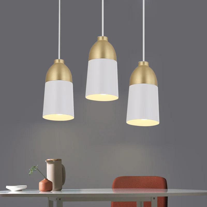 Wit en goud halve capsule hanglamp postmodern 1 kop metalen plafondophanglamp Clearhalo