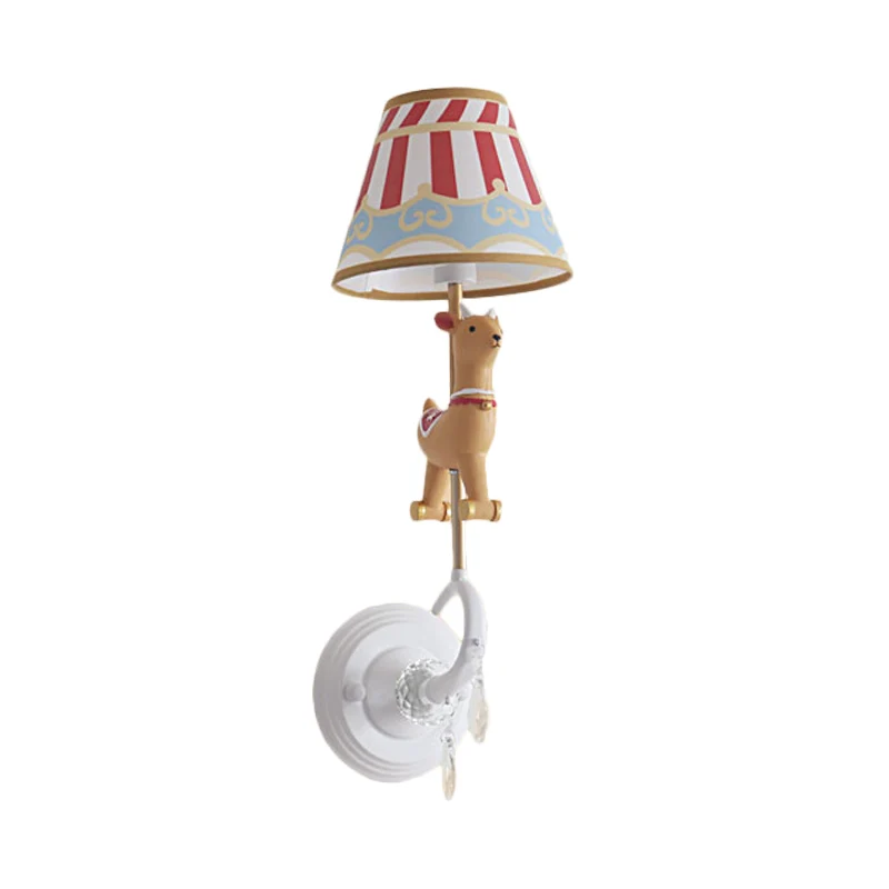Wit/Rood en Blauw Taps toelopende Blaker Licht met Elanden/Paard/Eenhoorn Cartoon Hars 1 Lamp Wandlamp voor Kinderkamer Cl...