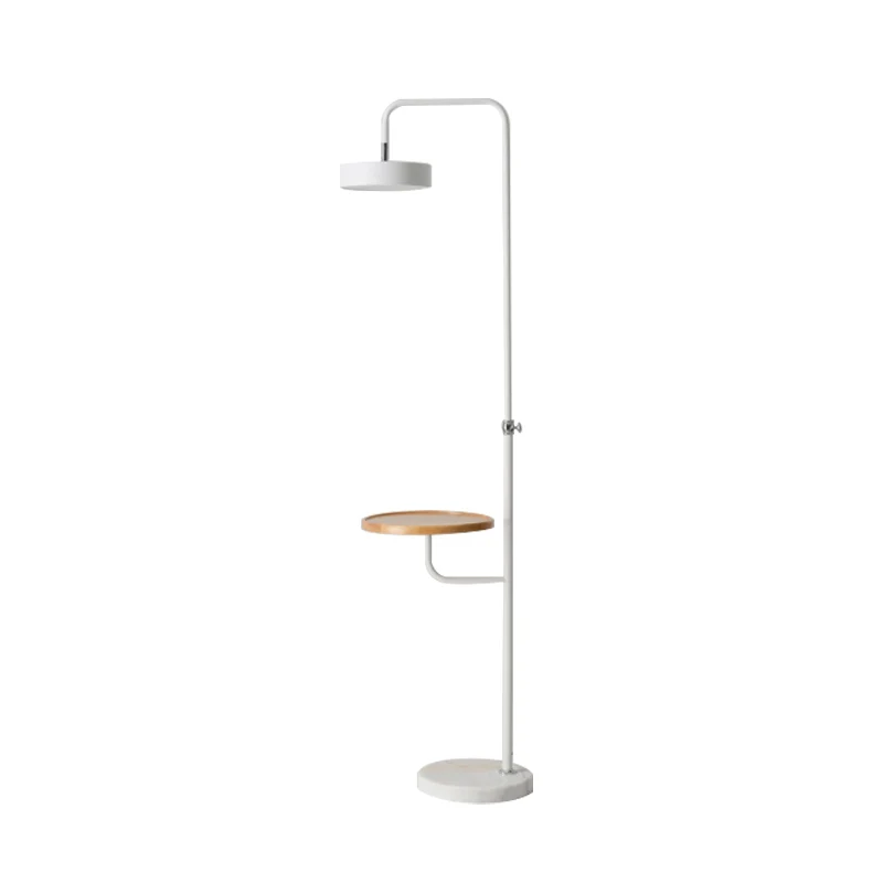 Witte afwerking cirkel vloer bureaulamp modernisme LED metalen staande lamp met marmeren voet Clearhalo