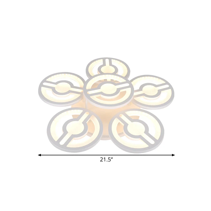 Witte bloemdesign semi-gemonteerde verlichting Minimalisme LED-plafondlamp van acryl warm/wit/natuurlijk licht Clearhalo