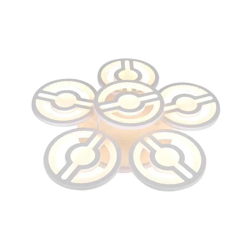 Witte bloemdesign semi-gemonteerde verlichting Minimalisme LED-plafondlamp van acryl warm/wit/natuurlijk licht Clearhalo