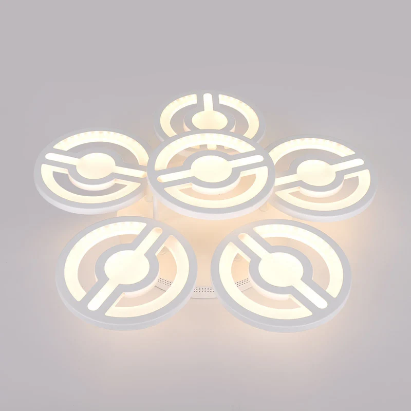 Witte bloemdesign semi-gemonteerde verlichting Minimalisme LED-plafondlamp van acryl warm/wit/natuurlijk licht Clearhalo