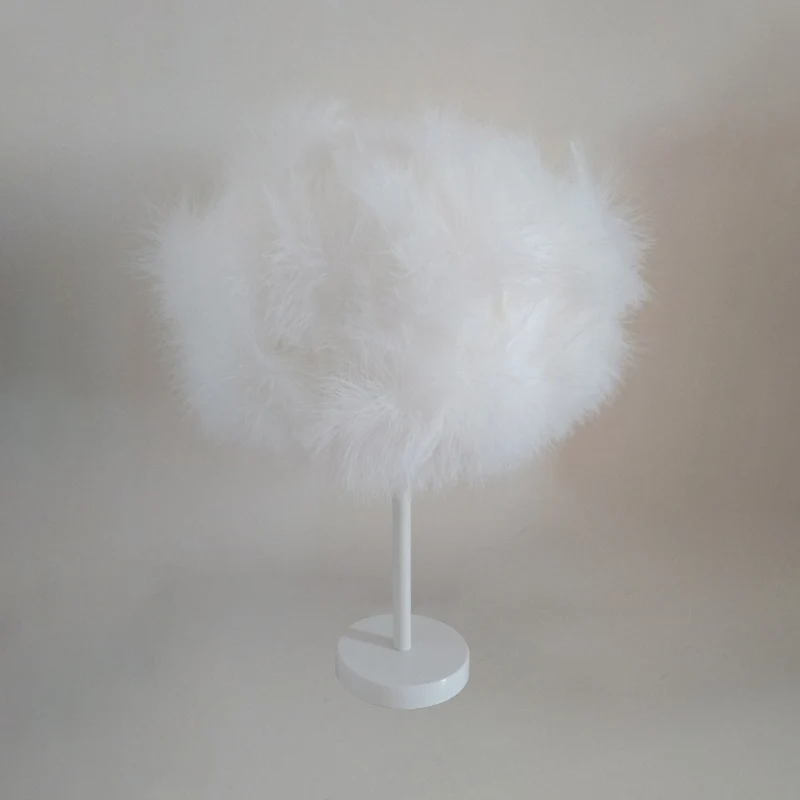 Witte Candy Floss Nachtlamp Nieuwigheid Minimalistisch 1 Hoofd Veren Tafelstandaard Licht Clearhalo