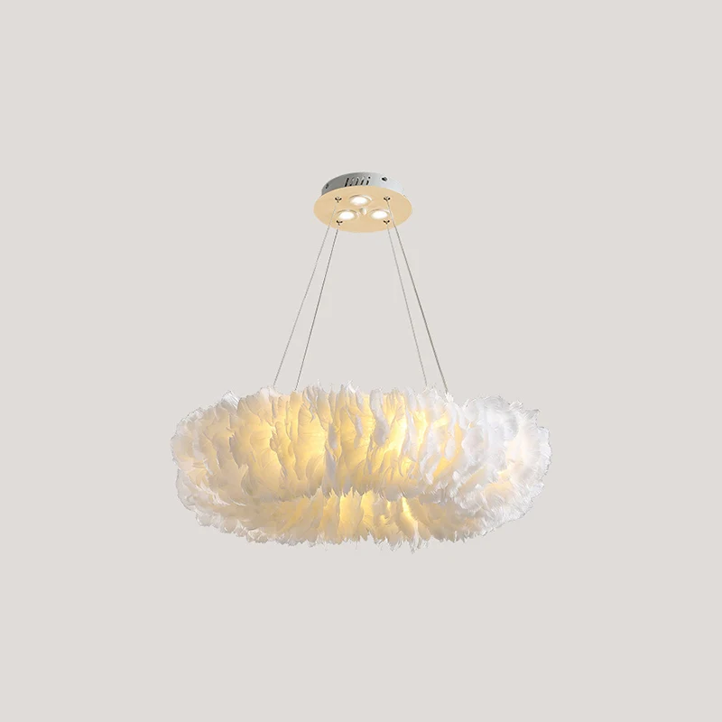 Witte donut kroonluchterlamp minimalistische veerlus hanglamp Clearhalo