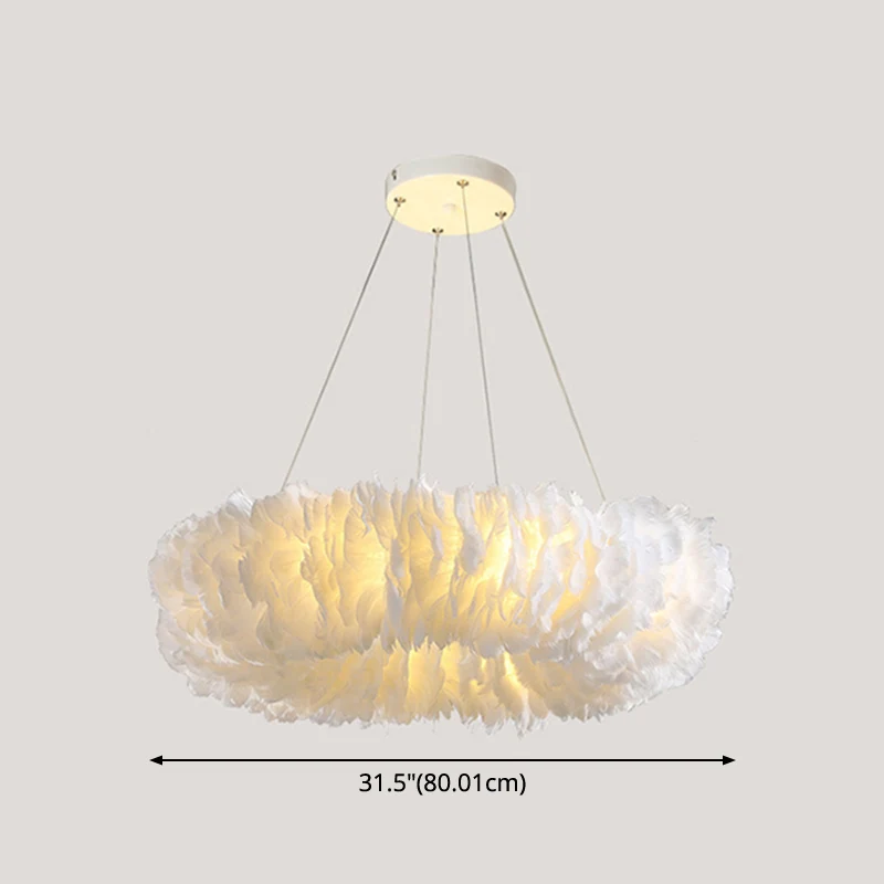 Witte donut kroonluchterlamp minimalistische veerlus hanglamp Clearhalo