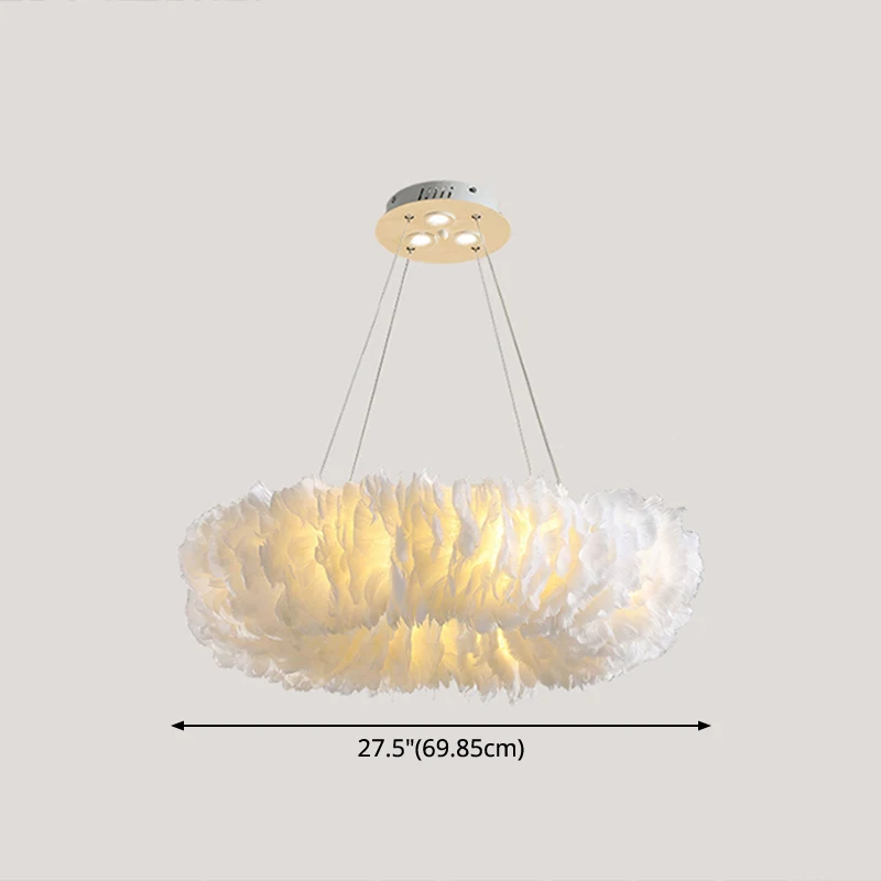 Witte donut kroonluchterlamp minimalistische veerlus hanglamp Clearhalo