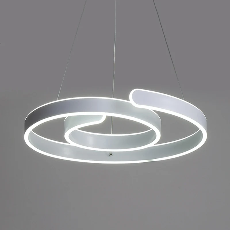 Witte gewervelde LED hanglamp minimalisme acryl kroonluchter warm/wit licht voor restaurant Clearhalo